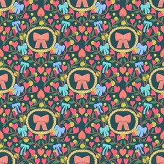 Illustration of a seamless head pattern. Concept. Valentine's Day. Love, warmth. It is like a tree standing firmly.