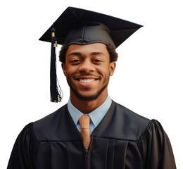 PNG African American man graduation portrait student.