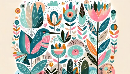"Colibríes y Flores: Danza de Colores"