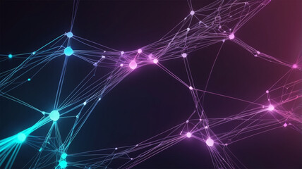 Digital Information Technology Network Background, Abstract dot point connect with gradient line Digital Networking