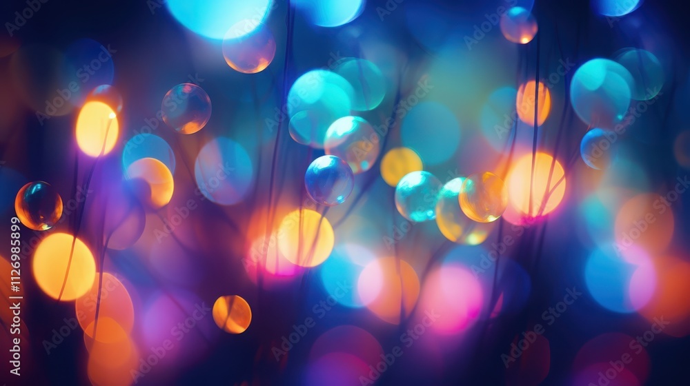 Poster abstract colorful lights bokeh background image