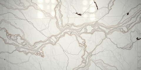 Abstract White and Beige Marble Texture with Veining and Cracks Suitable for Interior Design Projects