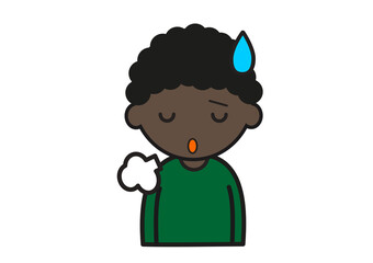 ため息をつく黒人の男の子