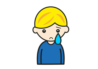  泣く金髪の男の子