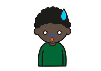 ショックを受ける黒人の男の子