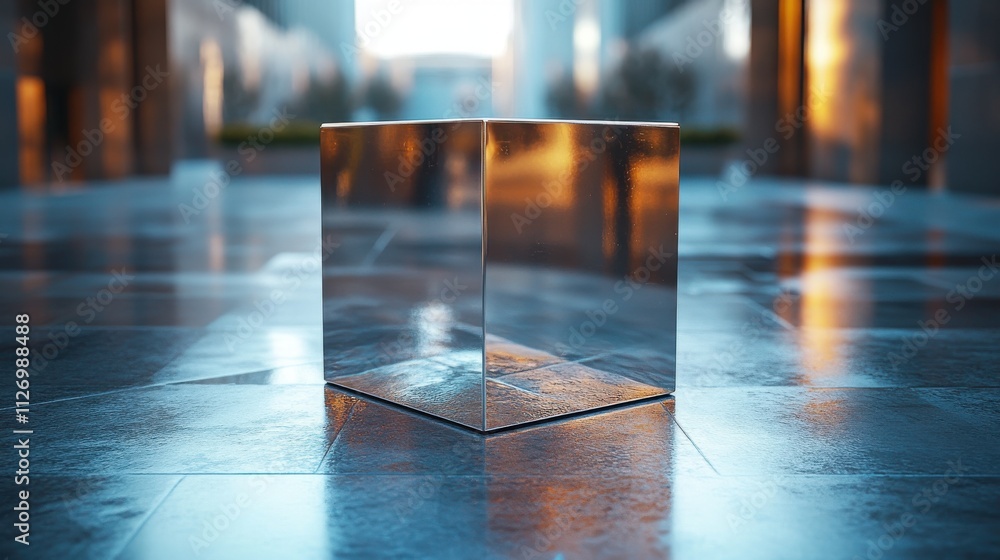 Poster cube shape 3d rende