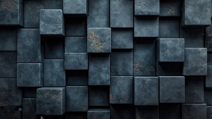 dark background design abstract geometric blocks 3d rende