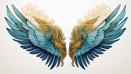 Obraz premium Wings design illustration electronics on isolated white background.