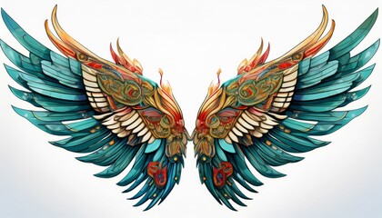 Naklejka premium Wings design illustration electronics on isolated white background.