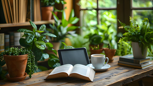 a book that is open and a book on a table Generative AI