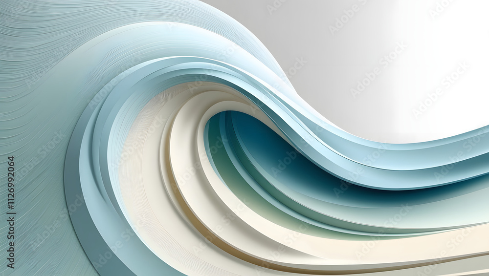 Aufkleber abstract flow: a mesmerizing abstract illustration featuring a smooth, flowing wave form in calming 