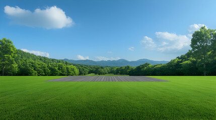 Obraz premium Serene 3D Grassy Landscape