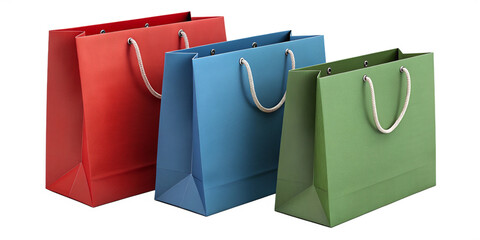 colorful shopping bags isolated on white