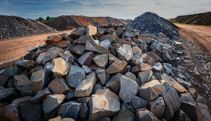 texture of waste rock on mine dump