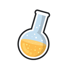 yellow potion with outline in flat vector design.