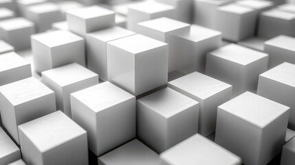 set of geometric compositions with cubes 3d rende