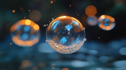 water bubble 3d rende