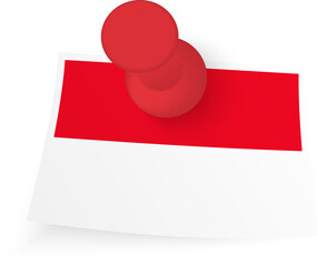Monaco Flag with Red Push Pin