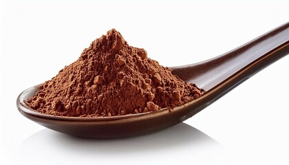 spoon of cocoa powder isolated on white background