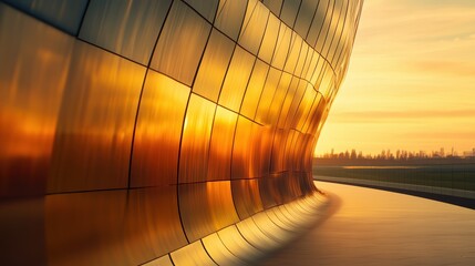 Obraz premium Captivating Architectural Reflection at Sunset