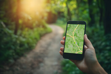 Smartphone GPS App Trail Illustration