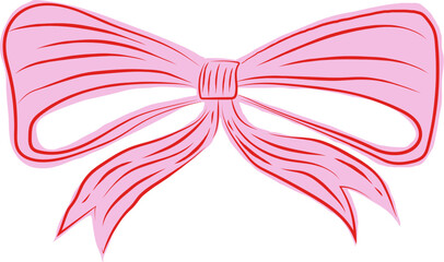 Hand-drawn pink bow