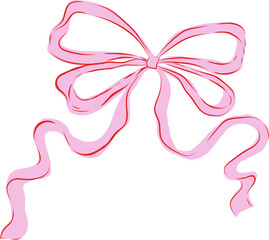 Hand-drawn pink bow