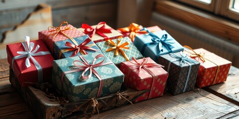 A Collection of Beautifully Wrapped Gifts Ready for Giving