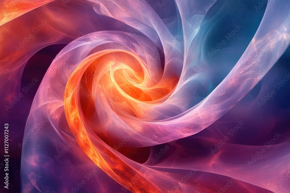 Aufkleber abstract swirling vortex of vibrant orange and blue hues, creating a mesmerizing and dynamic visual 