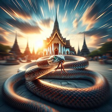 Snake's slithery motion blurred;