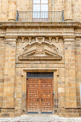 Leon, Spain - November 02, 2024: Surroundings and historic buildings in the surrounding streets of the Plaza de la Regla in the city of Leon, Spain