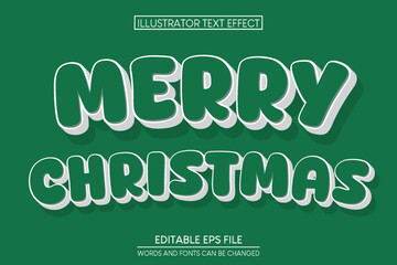 Naklejka premium Merry Christmas Text Effect. editable text effect