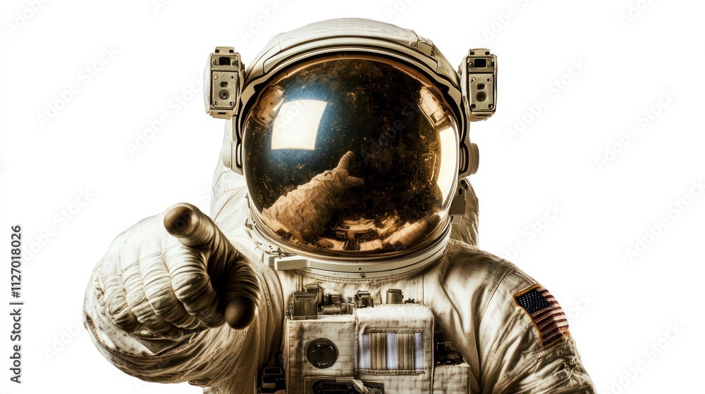 Poster an astronaut in a spacesuit points directly at the viewer, conveying a sense of urgency.