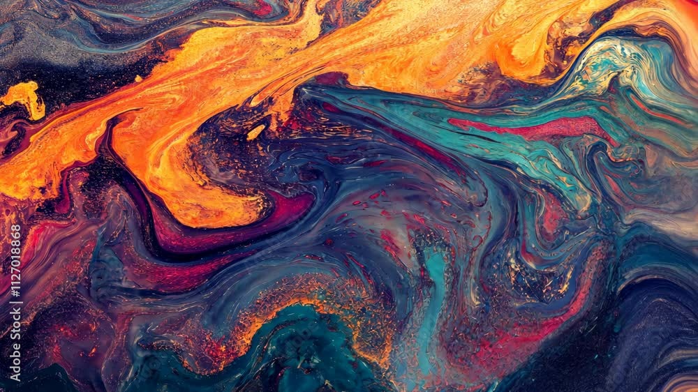 Aufkleber colorful abstract swirling patterns create a vibrant visual experience with bold hues and fluid text
