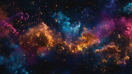 Night Sky After New Year Fireworks