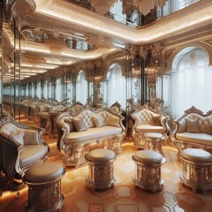 Mirrored Benches Benches with mirrored tops ;