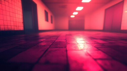 Vibrant Neon Corridor: A Futuristic Passageway