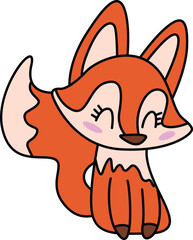 Cute and friendly fox isolated