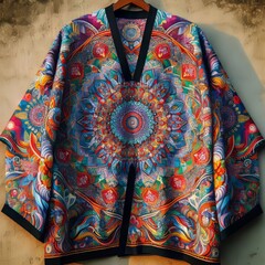 Kaleidoscope Kimono A colorful kimono style jacket featuring a k