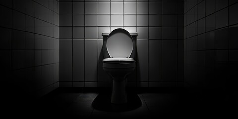 Minimalist Monochrome Toilet Space: Sleek Modern Restroom Interior