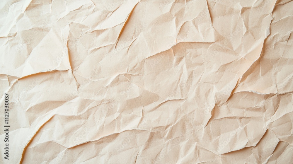 Aufkleber crumpled beige paper creates soft, textured background ideal for neutral branding