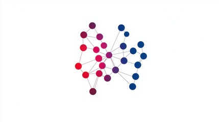 Abstract Visualization of Network Connections with Colorful Nodes and Lines on a White Background for Digital Communication Concepts and Graphic Design Projects