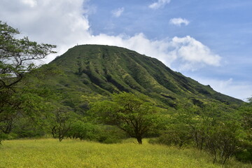 The turquoise blue ocean and beautiful paradise beaches and landscapes of Oahu island, Hawaii