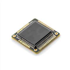 CPU computer microchips isolate on white background.