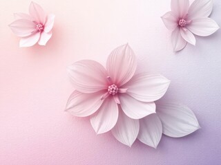 Obraz premium Gradient floral element with a textured design featuring delicate petals in soft, muted hues of pink, purple, and blue, soft