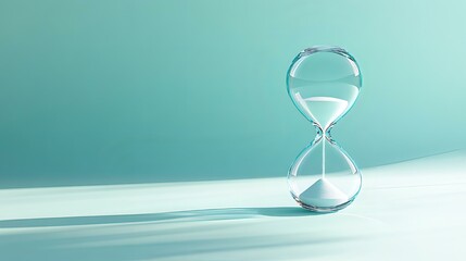 Time's Passage: A Minimalist Hourglass on a Teal Background