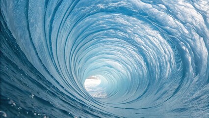 Vortex of blue lines swirling around a central axis, vortex, motion, concentric, fluid dynamics, circular