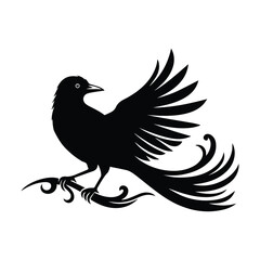 Obraz premium Bird logo, Little bird on the branch logo