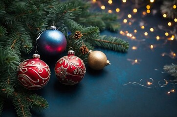 Merry Christmas! Postcard background image with decorative elements.