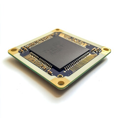 CPU computer microchips isolate on white background.